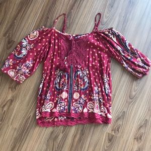 Angie Off-the-Shoulder Top with Lace Details